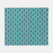 Lebhaftes Boho Chic Geometric Floral Pattern Fleecedecke (Vorderseite (Horizontal))