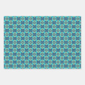 Lebhaftes Boho Chic Geometric Floral Pattern Geschenkpapier Set (Vorderseite)