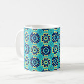 Lebhaftes Boho Chic Geometric Floral Pattern Kaffeetasse (Vorderseite Links)