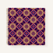Lebhaftes Boho Chic Geometric Floral Pattern Notizblock (Vorderseite)