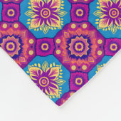 Lebhaftes Boho Chic Mandala Blumenmuster Fleecedecke (Ecke)