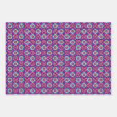 Lebhaftes Boho Chic Mandala Blumenmuster Geschenkpapier Set (Vorderseite 2)