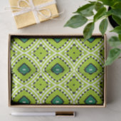 Lebhaftes Boho Ethnic Lime Green Geometric Muster Seidenpapier (Geschenk)