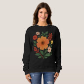 Lebhaftes Boho Floral Bouquet Women's Sweatshirt (Vorne ganz)