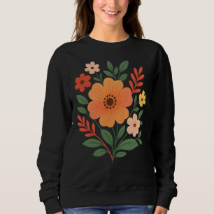 Lebhaftes Boho Floral Bouquet Women's Sweatshirt