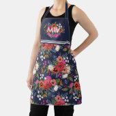 Lebhaftes Boho Floral Bouquets Muster Monogramm Schürze (InSitu)