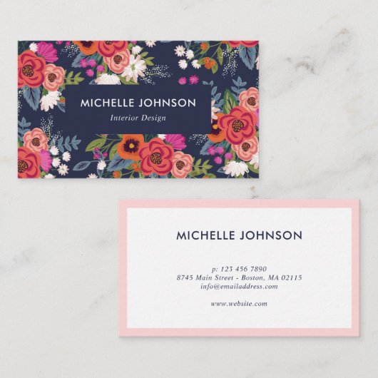 Lebhaftes Boho-Muster Visitenkarte (Vorne/Hinten)