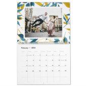 Lebhaftes botanisches Editierbares Jahr-Foto Kalender (Feb 2026)