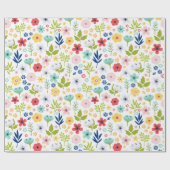 Lebhaftes botanisches Muster Geschenkpapier (Flach)