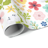 Lebhaftes botanisches Muster Geschenkpapier (Rolleneckpunkt)