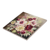 Lebhaftes Bouquet aus Burgund und Creme-Blume Fliese (Seite)