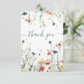 Lebhaftes Brautparty für Wildblume Dankeskarte (Stehend Vorderseite)