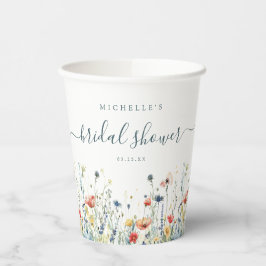 Lebhaftes Brautparty für Wildblume Pappbecher