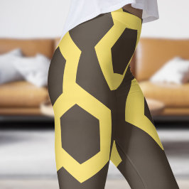 Lebhaftes Brown Honey Zuhause-Muster Leggings