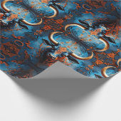 Lebhaftes Bullenportrait mit floralen Motiven Geschenkpapier (Ecke)