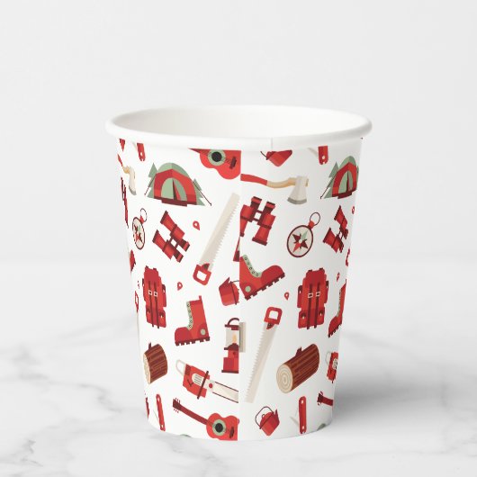 Lebhaftes Camping Ikonen des Festivals Adventure T Pappbecher (Rechts)
