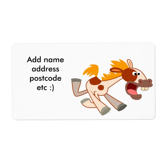 Lebhaftes Cartoon-Pinto-Pferdeversandsiegel (Vorne)