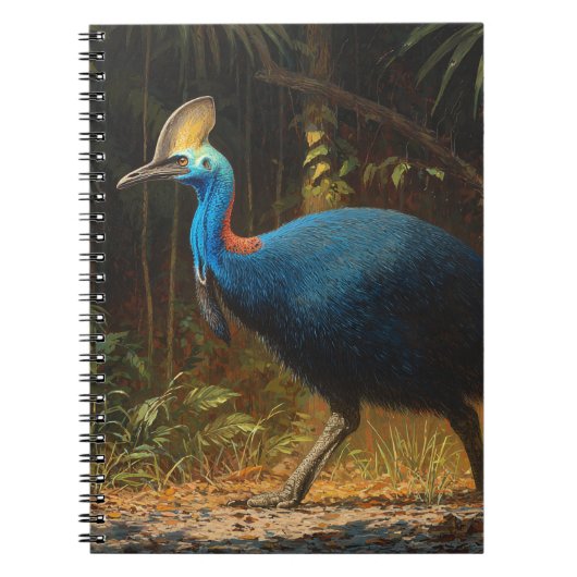 Lebhaftes Cassowary-Jungle-Notebook Notizblock (Vorderseite)