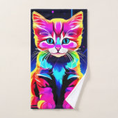 Lebhaftes Cat Artwork Badhandtuch Set (Handtuch)