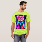Lebhaftes Cat Artwork T-Shirt (Vorne ganz)