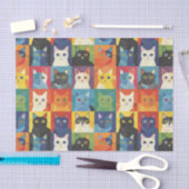 Lebhaftes Cat Collage Decoupage Seidenpapier (Handwerk)