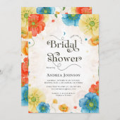 Lebhaftes Celestial Floral Garden Boho Brautparty Einladung (Vorne/Hinten)