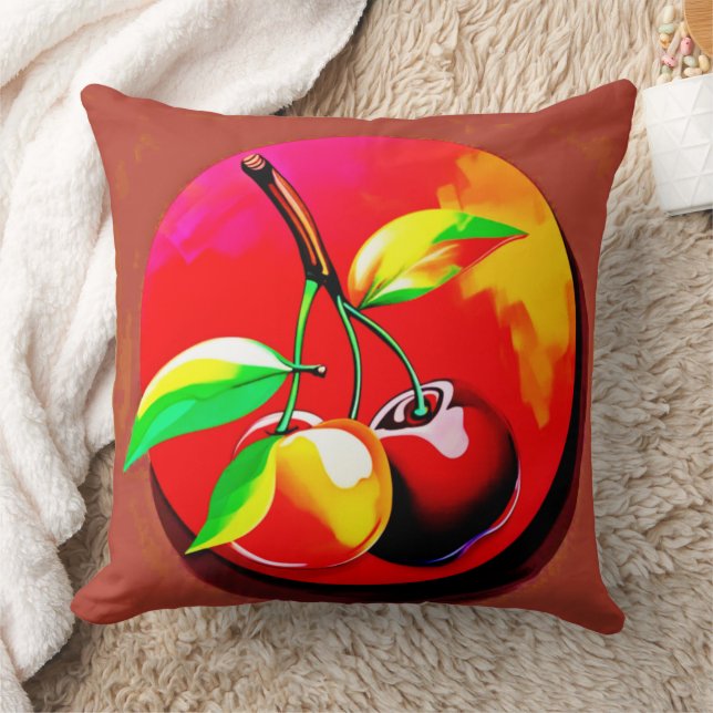 Lebhaftes Cherry Duo Kissen (Decke)