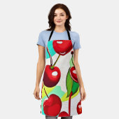 Lebhaftes Cherry Muster Schürze (Getragen)