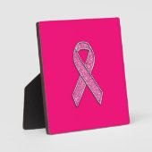 Lebhaftes Chrome Glitzer Stil Rosa Band-Bewusstsei Fotoplatte (Vorderseite)