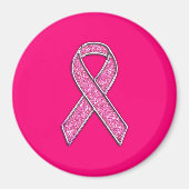 Lebhaftes Chrome Glitzer Stil Rosa Band-Bewusstsei Magnet (Vorne)