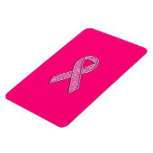 Lebhaftes Chrome Glitzer Stil Rosa Band-Bewusstsei Magnet (Linke Seite)