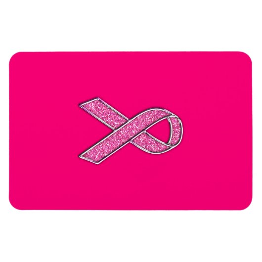 Lebhaftes Chrome Glitzer Stil Rosa Band-Bewusstsei Magnet (Horizontal)