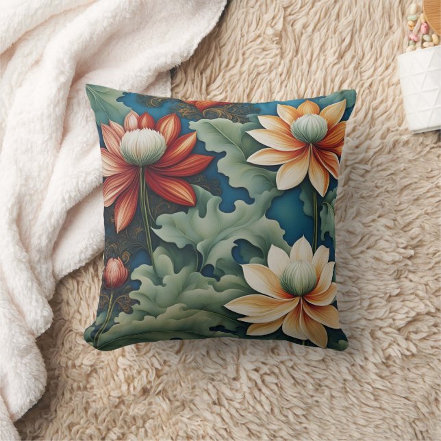 Lebhaftes Chrysanthemum-Design Kissen (Decke)