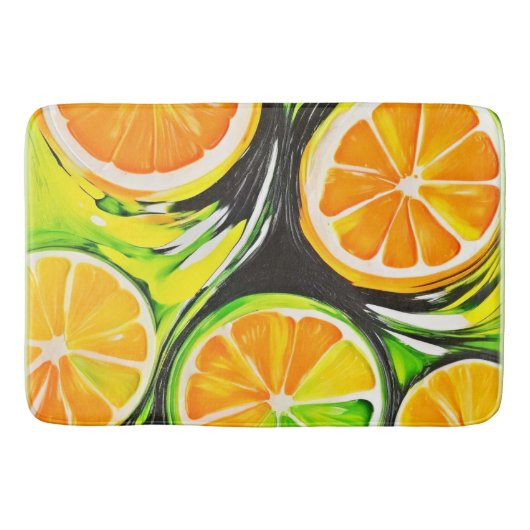 Lebhaftes Citrus-Gemälde Badematte (Vorderseite)