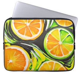 Lebhaftes Citrus-Gemälde Laptopschutzhülle