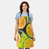 Lebhaftes Citrus-Gemälde Schürze (Getragen)