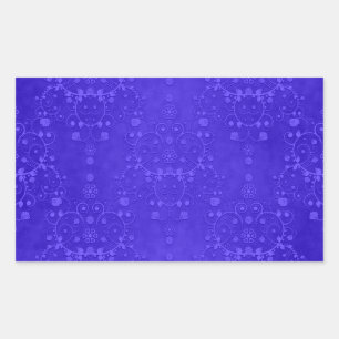 Lebhaftes Cobalt Blue Extravagant Damask Muster Rechteckiger Aufkleber