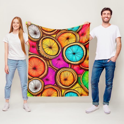 Lebhaftes Coconut Slice Abstract Design Fleecedecke (Beispiel)