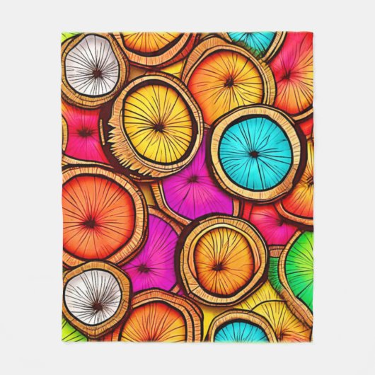 Lebhaftes Coconut Slice Abstract Design Fleecedecke (Vorderseite)