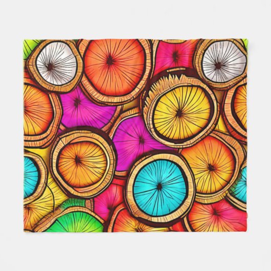 Lebhaftes Coconut Slice Abstract Design Fleecedecke (Vorderseite (Horizontal))