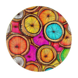Lebhaftes Coconut Slice Abstract Design Schneidebrett