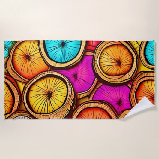 Lebhaftes Coconut Slice Abstract Design Strandtuch (Vorderseite)