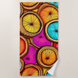 Lebhaftes Coconut Slice Abstract Design Strandtuch