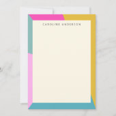 Lebhaftes Colorblock Modernes Grenzgebiet Personal Mitteilungskarte (Vorderseite)