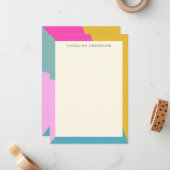 Lebhaftes Colorblock Modernes Grenzgebiet Personal Mitteilungskarte (Vorderseite/Rückseite Beispiel)