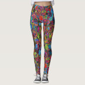 Lebhaftes, Cooles, modernes, farbenfrohes psychede Leggings (Vorderseite)