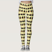 Lebhaftes Cream White Abstrakt Pattern Leggings (Vorderseite)
