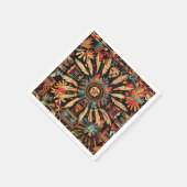 Lebhaftes Cyan "Aztec Dream" Cocktailpapier Napkin Serviette (Ecke)