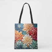 Lebhaftes dahlia florales, farbenfrohes Allover-Mu Tasche (Vorderseite)