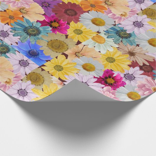 Lebhaftes Daisy Delight Wrapping Paper Geschenkpapier (Ecke)